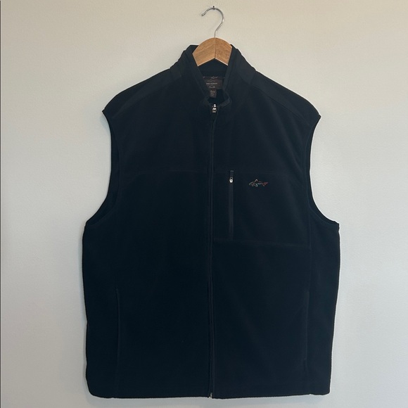 Men’s Greg Norman for Tasso Elba Black Fleece Vest Size Large - Picture 1 of 4